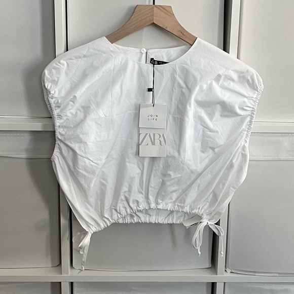 Zara Tops - Zara White Side Tie Top